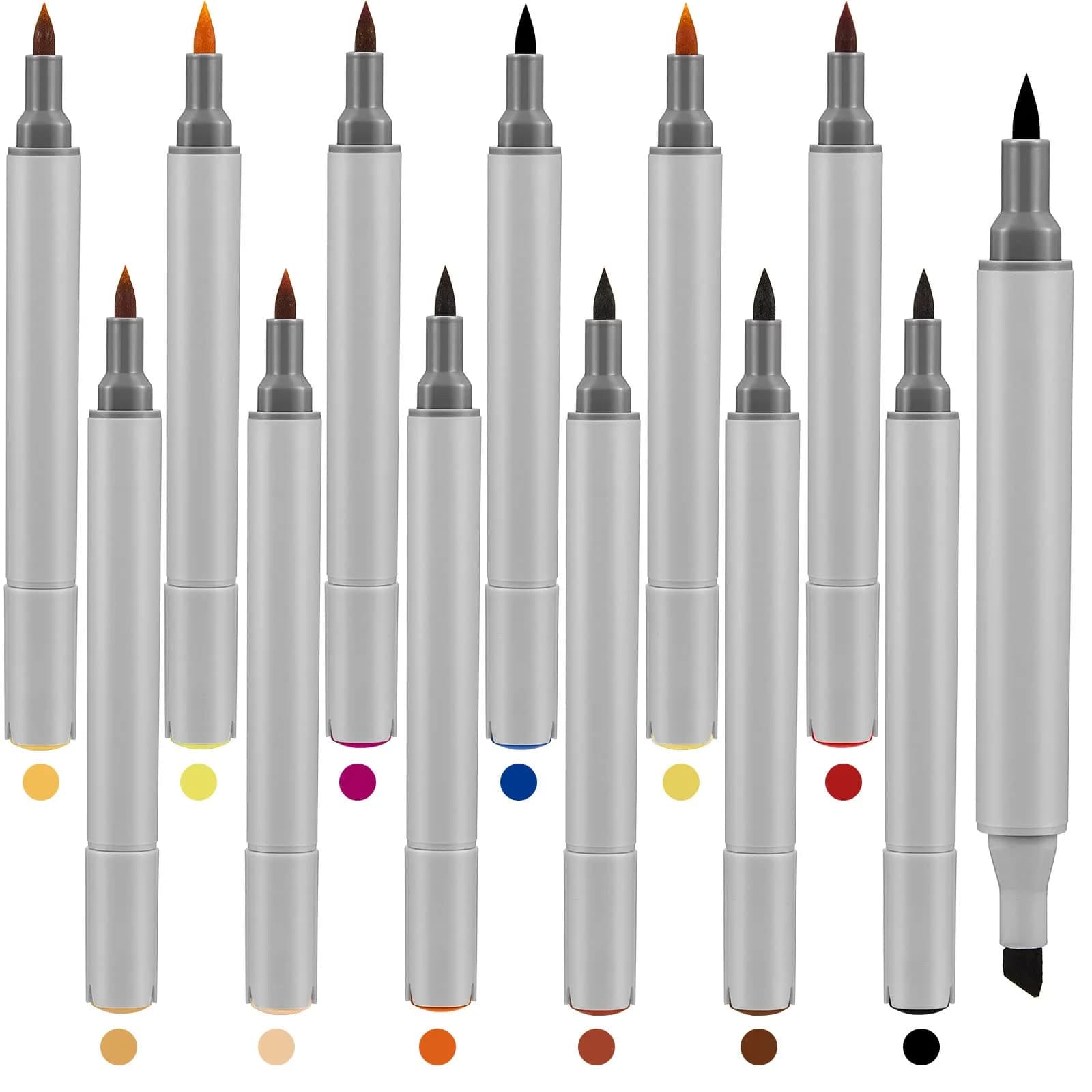 Teling Leather Dye Marker Pens 12 Pack Dual Tips | Shoe & Leather Repair