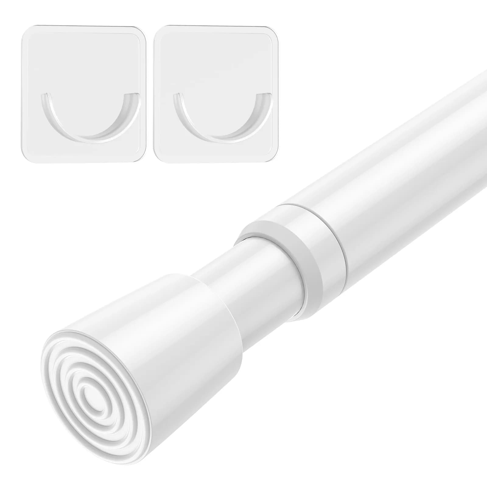 AIZESI Spring Tension Curtain Rod 26-39 Inch | No Drilling Adjustable White