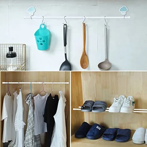 AIZESI Spring Tension Curtain Rod 26-39 Inch | No Drilling Adjustable White thumbnail 8