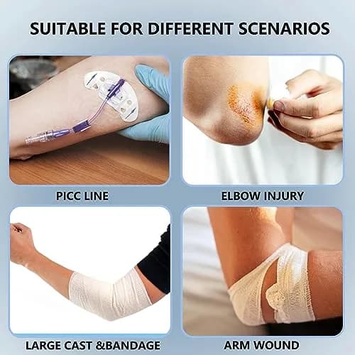 Divvsck PICC Line Shower Cover Waterproof Arm Sleeve for Chemotherapy & Wound Care | Reusable, Snug Fit (70-120 chars) thumbnail 5