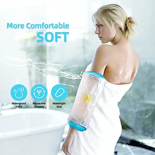 Divvsck PICC Line Shower Cover Waterproof Arm Sleeve for Chemotherapy & Wound Care | Reusable, Snug Fit (70-120 chars) thumbnail 7