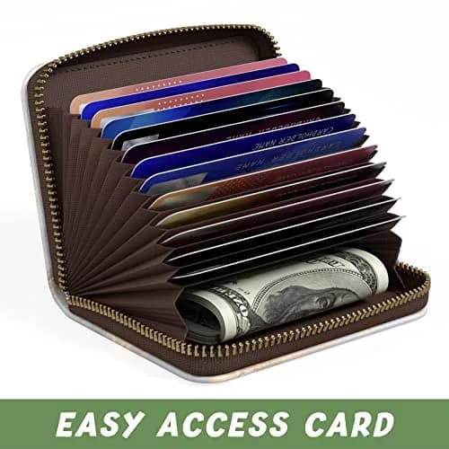 Aiawoxc Credit Card Holder for Women, Slim RFID Leather Wallet, Small Card & Cash Organizer thumbnail 5