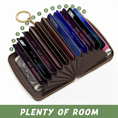 Aiawoxc Credit Card Holder for Women, Slim RFID Leather Wallet, Small Card & Cash Organizer thumbnail 3