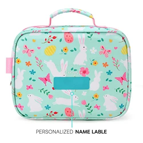 mibasies Kids Lunch Box for Girls, Insulated Lunch Bag School Kindergarten Rabbit Mint Green | Durable & Easy-Clean thumbnail 6