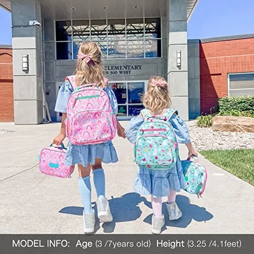 mibasies Kids Lunch Box for Girls, Insulated Lunch Bag School Kindergarten Rabbit Mint Green | Durable & Easy-Clean thumbnail 7