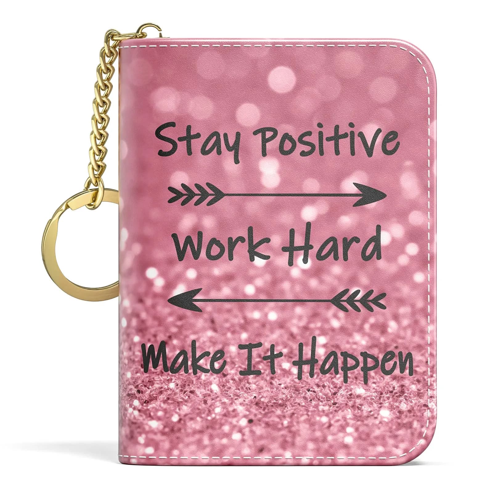 Aiawoxc Credit Card Holder for Women, Small RFID Wallet Leather Card Case | Slim, Zipper & Keychain — B-Work Hard
