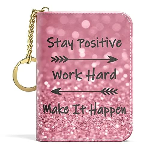 Aiawoxc Credit Card Holder for Women, Small RFID Wallet Leather Card Case | Slim, Zipper & Keychain thumbnail 1