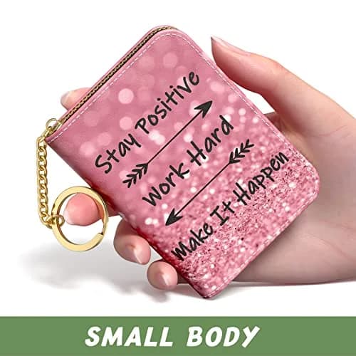 Aiawoxc Credit Card Holder for Women, Small RFID Wallet Leather Card Case | Slim, Zipper & Keychain thumbnail 2