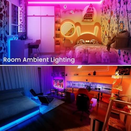 TJOY 130ft Bluetooth LED Strip Lights | RGB Color Changing, Music Sync, App Control, Indoor Use thumbnail 5