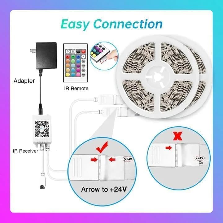 TJOY 130ft Bluetooth LED Strip Lights | RGB Color Changing, Music Sync, App Control, Indoor Use thumbnail 7