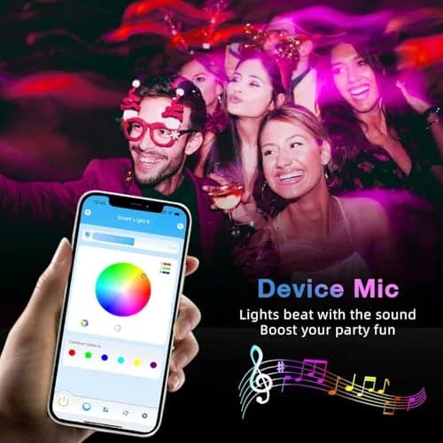 TJOY 130ft Bluetooth LED Strip Lights | RGB Color Changing, Music Sync, App Control, Indoor Use thumbnail 3