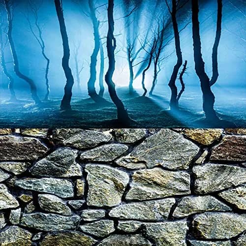ELEBOX Fish Backgrounds Paper 19" x 48" | 3D Stone & Trees Aquarium Decor thumbnail 1
