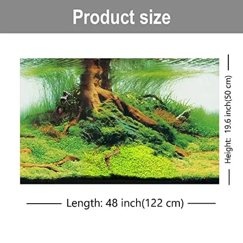 ELEBOX 3D Aquarium Background Double Sides Fish Tank Wallpaper 19.5"x48" | Realistic Underwater Scene with Depth thumbnail 5