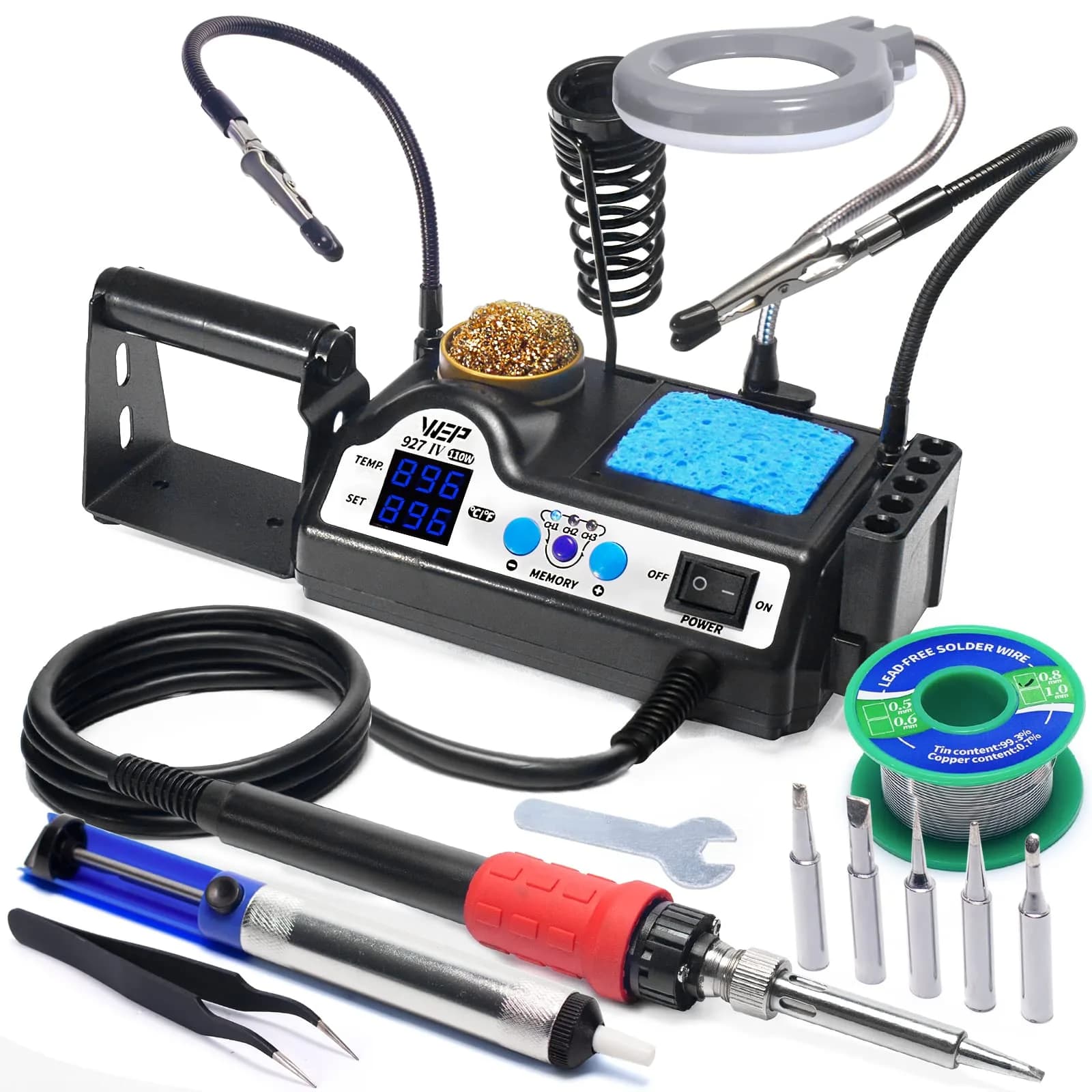 WEP 927-IV Soldering Station Kit High-Power 110W | Space-Saving, Precise & USA-Imported (110-127V)