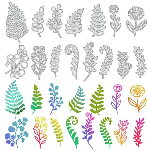 INFUNLY Fern Leaf Cutting Dies 15pcs | Creative Scrapbooking & Card Making Tool thumbnail 1