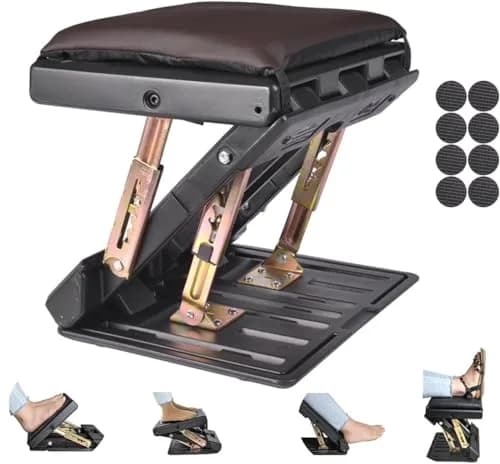 Leermart Adjustable Under Desk Footrest 32.3cm (12.7") | Ergonomic Support for Home & Office thumbnail 1