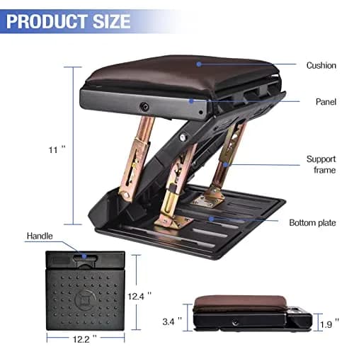 Leermart Adjustable Under Desk Footrest 32.3cm (12.7") | Ergonomic Support for Home & Office thumbnail 5