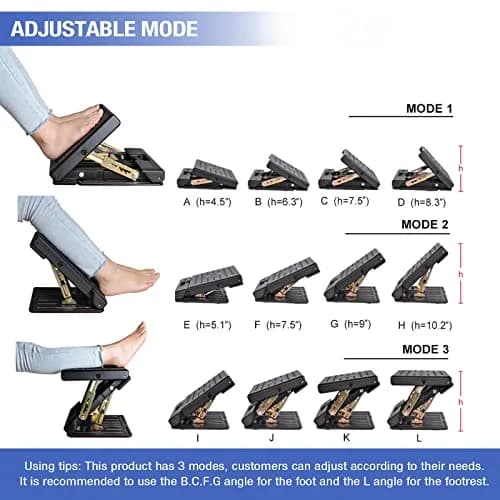 Leermart Under Desk Footrest 4-Level Adjustable Foldable Footrest | Ergonomic Support for Office & Home (70-120 chars) thumbnail 4