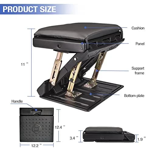 Leermart Under Desk Footrest 4-Level Adjustable Foldable Footrest | Ergonomic Support for Office & Home (70-120 chars) thumbnail 5