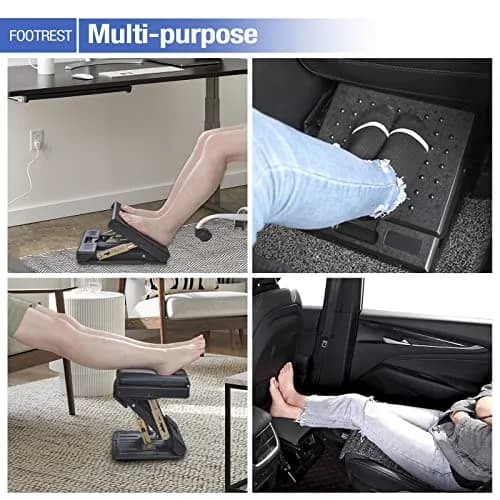 Leermart Under Desk Footrest 4-Level Adjustable Foldable Footrest | Ergonomic Support for Office & Home (70-120 chars) thumbnail 6