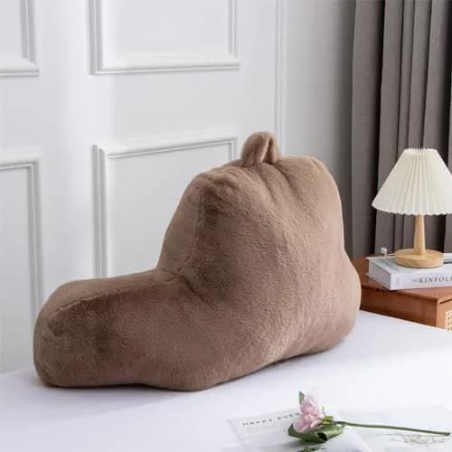 Aimuan Reading Pillow Bed Rest Pillow with Arms | 18-inch Support for Adults & Teens, Khaki thumbnail 2