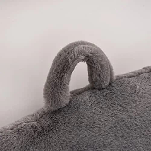 Aimuan Bed Rest Pillow with Arms | Rabbit Fur Cushion for Adults & Teens, 18in Support, Grey thumbnail 8