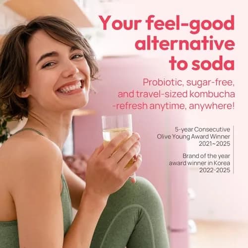 TEAZEN Peach Kombucha Powder 1.76oz | Hydration & Probiotics, Sugar-Free, Live Cultures, On-the-Go Pack thumbnail 6