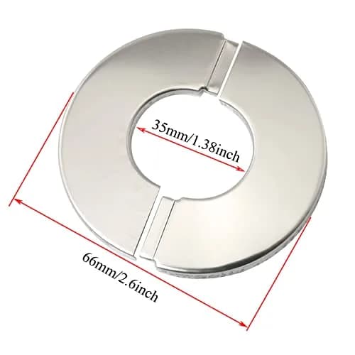 PZRT 2pcs Wall Split Flange, Stainless Steel Round Escutcheon Plate for 35mm Diameter Pipe | Rust-proof & Easy Install thumbnail 4