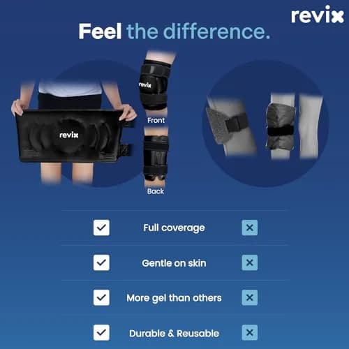 REVIX XL Knee Ice Pack Wrap for Recovery | Cold Compression for Discomfort & Fatigue thumbnail 7