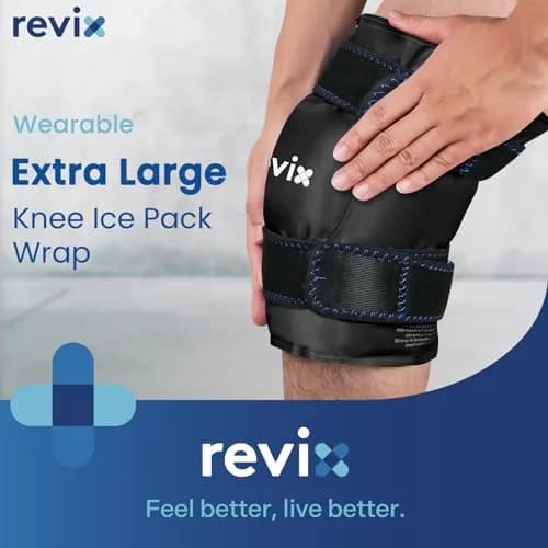 REVIX XL Knee Ice Pack Wrap for Recovery | Cold Compression for Discomfort & Fatigue thumbnail 2