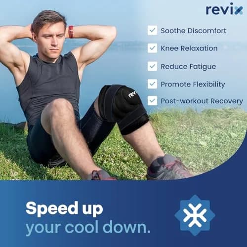 REVIX XL Knee Ice Pack Wrap for Recovery | Cold Compression for Discomfort & Fatigue thumbnail 3