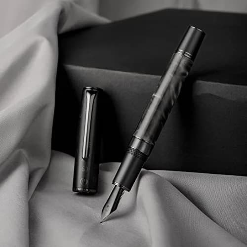 Asvine Hongdian N7 Gray Resin Fountain Pen 0.6mm | Classic Piston Filler, Smooth Writing, Luxury Gift (70-120 chars) thumbnail 4