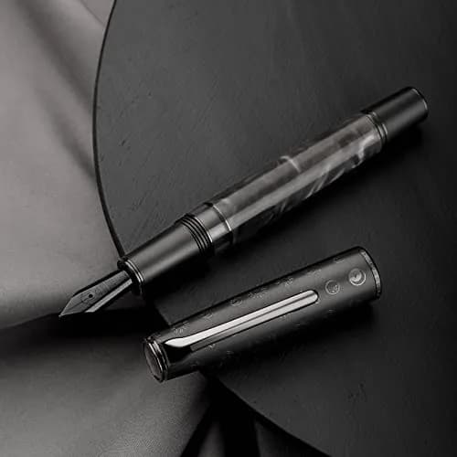 Asvine Hongdian N7 Gray Resin Fountain Pen 0.6mm | Classic Piston Filler, Smooth Writing, Luxury Gift (70-120 chars) thumbnail 5