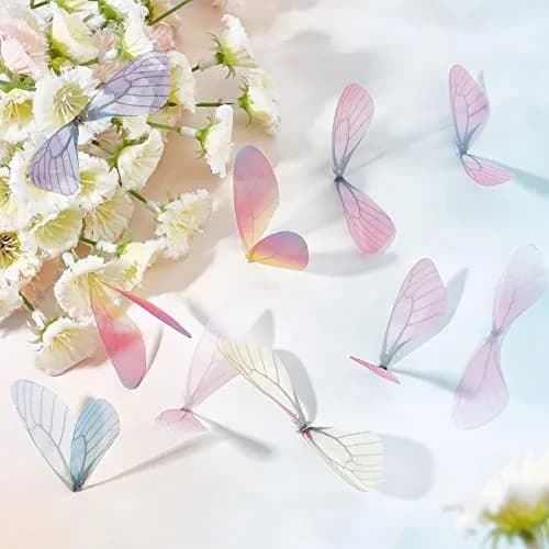 SUNNYCLUE Dragonfly Wings Charms 100Pcs 87x19mm | 10 Colors Fabric Wings for DIY Jewelry Making thumbnail 4