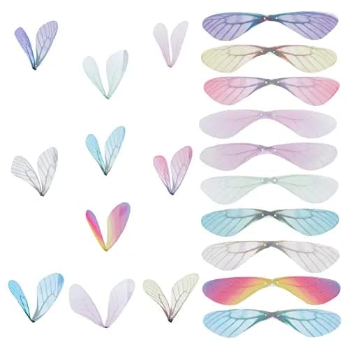 SUNNYCLUE Dragonfly Wings Charms 100Pcs 87x19mm | 10 Colors Fabric Wings for DIY Jewelry Making thumbnail 1