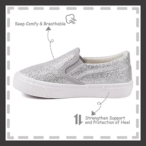 Toandon Toddler Kids Sneakers Canvas Shoes Loafers Size 9 | Lightweight & Breathable for Active Kids thumbnail 5