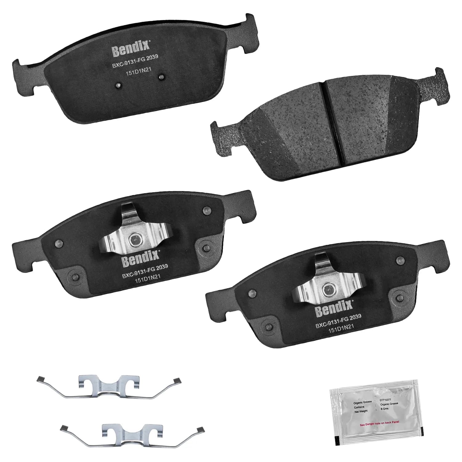 Bendix Priority1 CFC2039 Ceramic Front Brake Pads for Ford Escape 2017-2019, Transit Connect 2014-2017, Lincoln MKC 2018-2019 | OE Fit & Quiet