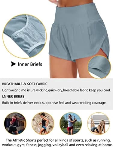 Origiwish Women's High Waisted Running Shorts Quick Dry Workout Shorts | Breathable, Lightweight & Supportive (70-120 chars) thumbnail 7