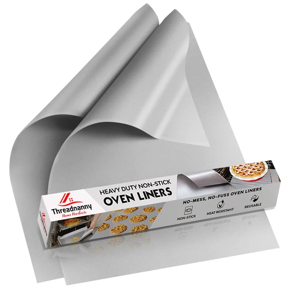 ThreadNanny Oven Liners 2 Pack 43cm x 63.5cm (17"x 25") | Protects Oven from Spills, BPA & PFOA Free - main product image