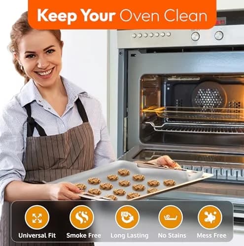 ThreadNanny Oven Liners 2 Pack 43cm x 63.5cm (17"x 25") | Protects Oven from Spills, BPA & PFOA Free thumbnail 5