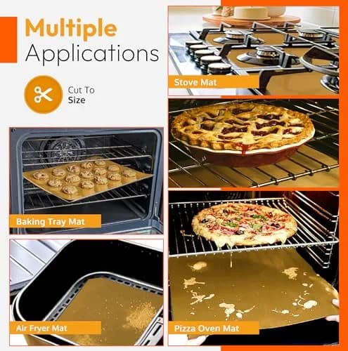 ThreadNanny Oven Liners 2 Pack 43cm x 63.5cm (17"x 25") | Protects Oven from Spills, BPA & PFOA Free thumbnail 7