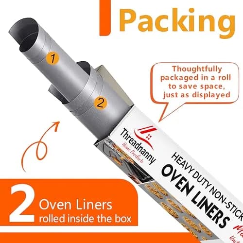 ThreadNanny Oven Liners 2 Pack 43cm x 63.5cm (17"x 25") | Protects Oven from Spills, BPA & PFOA Free thumbnail 8
