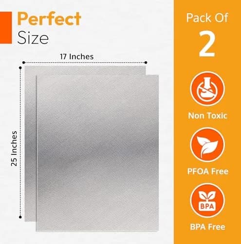 ThreadNanny Oven Liners 2 Pack 43cm x 63.5cm (17"x 25") | Protects Oven from Spills, BPA & PFOA Free thumbnail 3