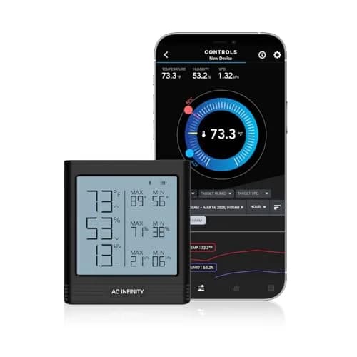AC Infinity Smart Hygrometer B2 with Bluetooth App | Temperature, Humidity & VPD Monitor (Black) thumbnail 1