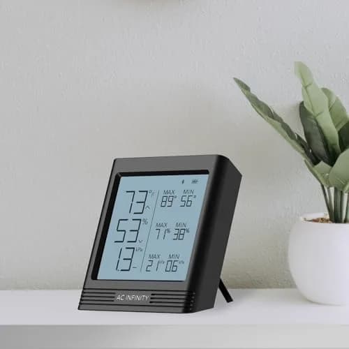 AC Infinity Smart Hygrometer B2 with Bluetooth App | Temperature, Humidity & VPD Monitor (Black) thumbnail 7