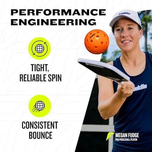 Franklin Sports X-40 Outdoor Pickleballs 74mm (3 Pack, Lava) | USAPA Approved Tournament Balls thumbnail 3