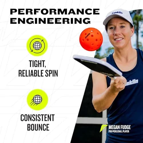 Franklin Sports X-40 Outdoor Pickleballs 74mm (3 Pack, Ember) | USAPA Approved Tournament Balls thumbnail 3