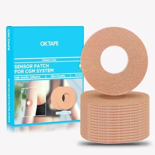 OK TAPE Freestyle Libre Adhesive Patches 15 PCS Beige | Waterproof & Sweatproof CGM Sensor Protection thumbnail 1