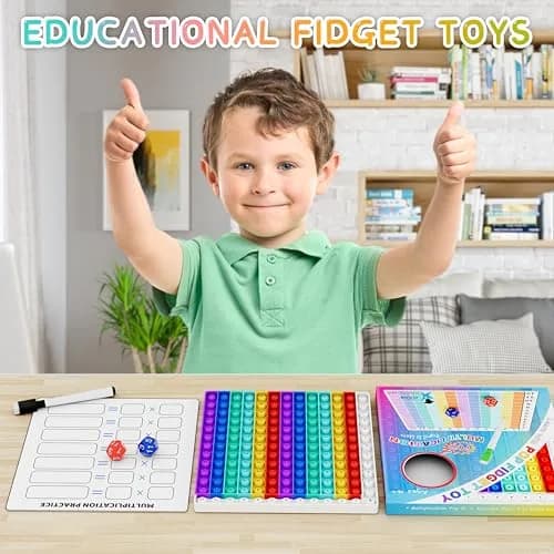 COOVA Multiplication Chart Pop It - Interactive Math Fidget Toy, 9.25 x 9.25 inches, Multi-color for Kids Learning thumbnail 3