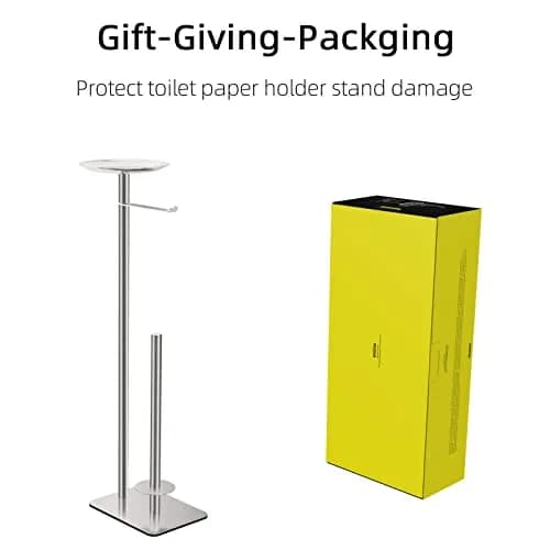 FEILERN Toilet Paper Holder Stand for Bathroom Floor 4 Rolls Storage Shelf (Brush Nickel) thumbnail 6